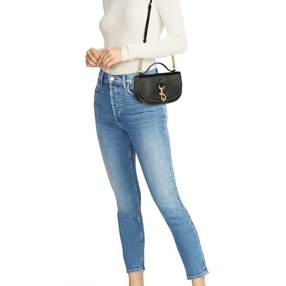 Rebecca Minkoff: Megan Half Moon Crossbody in Black - Picture 6 of 8